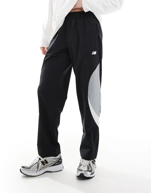New Balance Men's In Game Woven Track Pant in Black Polywoven