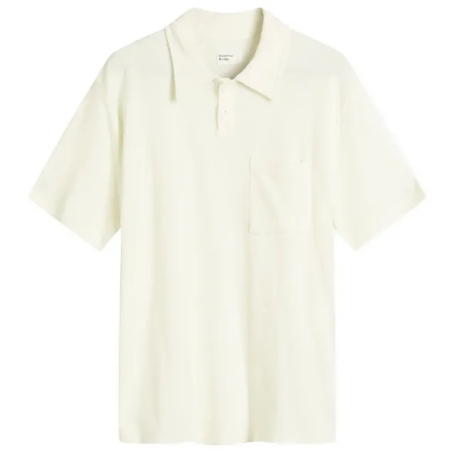 Universal Works Men's Newlyn Light Weight Terry Polo Ecru