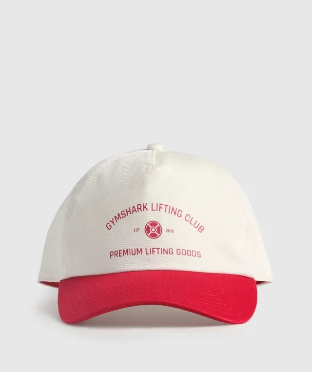  Weight Plate Relaxed Trucker - Oat White/Carmine Red