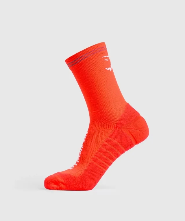  Crew Running Socks - Energy Orange
