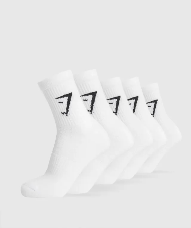  Midi Socks 5pk - White