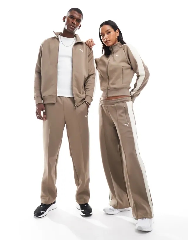 PUMA T7 Low Rise Track Pants Women, Totally Taupe