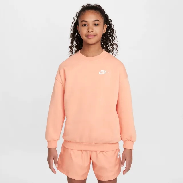 Nike Sportswear Club Fleece Older Kids' Oversized Sweatshirt - Orange - Cotton/Polyester