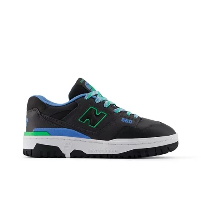 New Balance Kids' 550 in Black/Green Synthetic