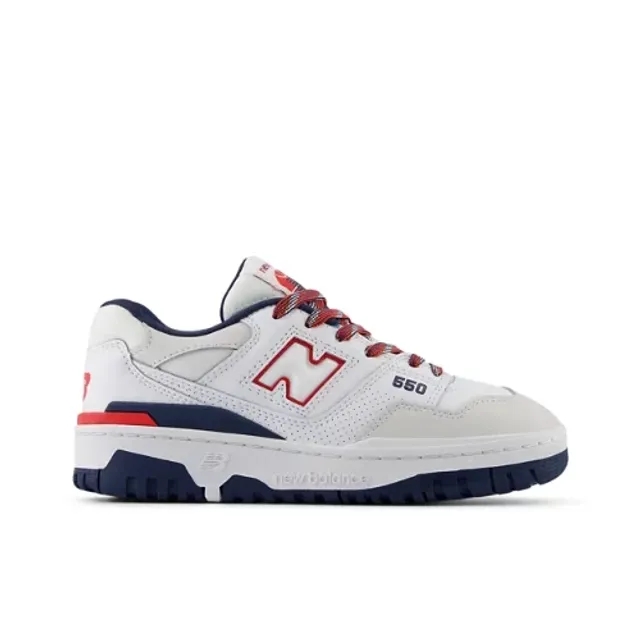 New Balance Kids' 550 in White/Red Synthetic