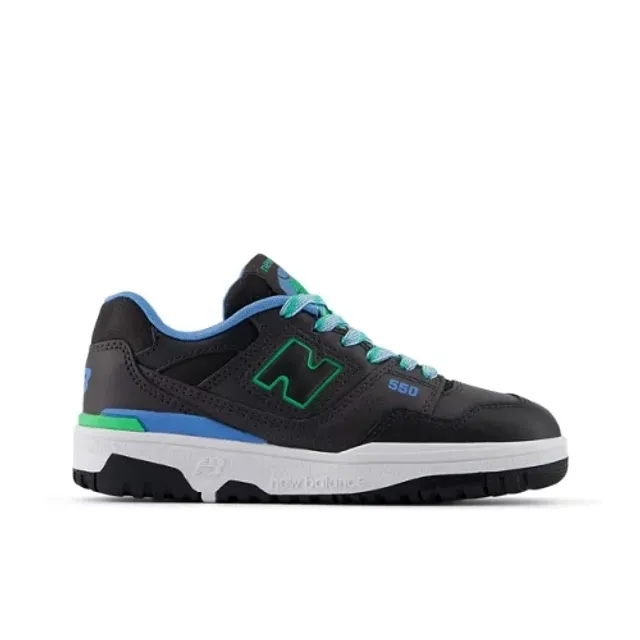 New Balance Kids' 550 in Black/Green Synthetic