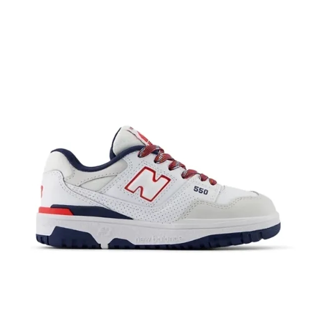 New Balance Kids' 550 in White/Red Synthetic