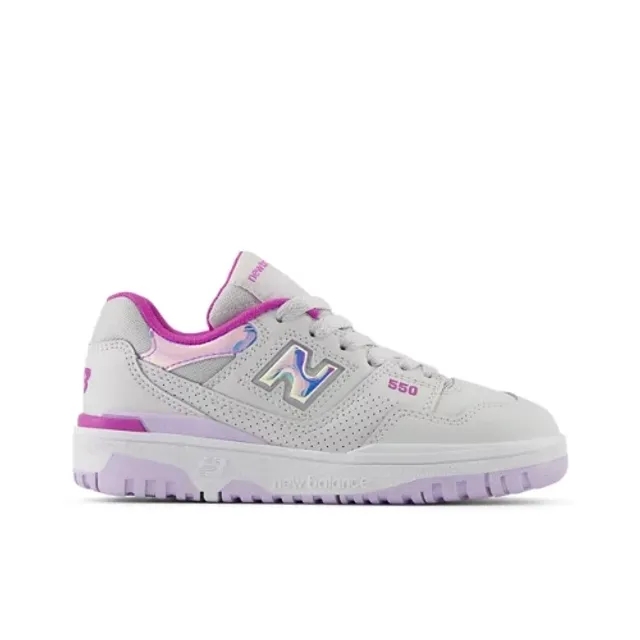 New Balance Kids' 550 in Grey/Purple Synthetic