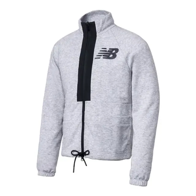New Balance Unisex Uni-ssentials Moments Jacket in Grey Poly Knit