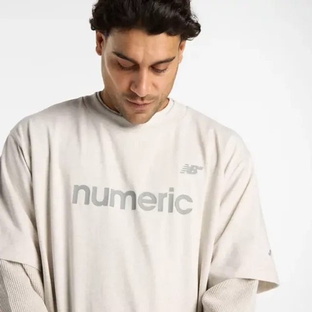 New Balance Men's Numeric Cotton T-Shirt in Beige