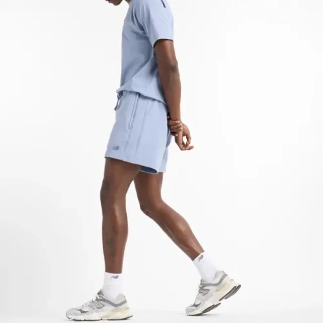 New Balance Men's Athletics French Terry Short 5" in Blue Cotton