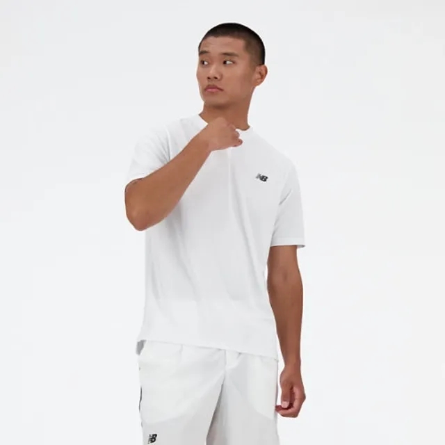 New Balance Men's Tournament Top in White Poly Knit