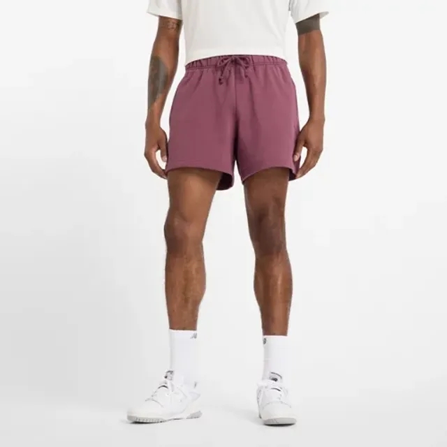 New Balance Men's Athletics French Terry Short 5" in Purple Cotton