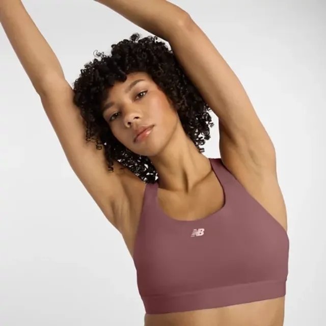 New Balance Women's NB Essential Train Bra in Purple Poly Knit
