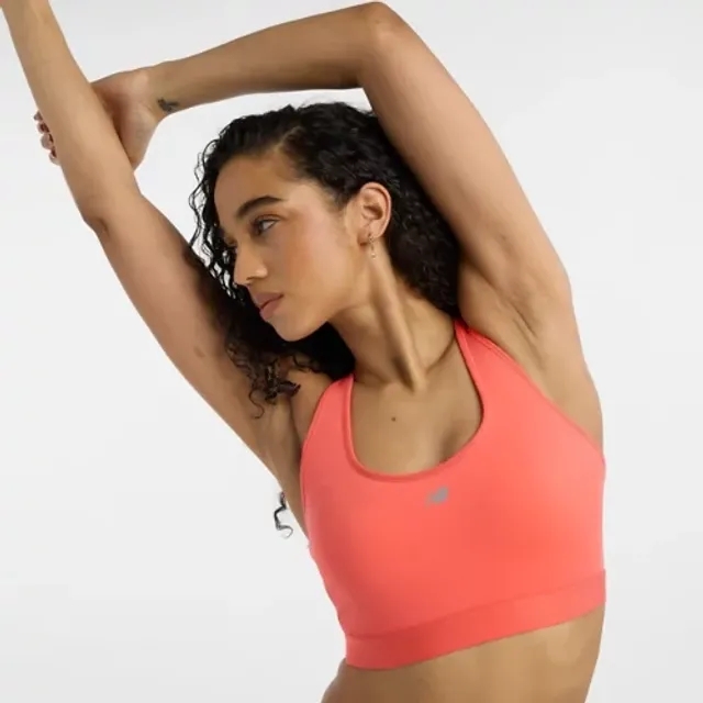 New Balance Women's NB Essential Run Bra in Red Poly Knit