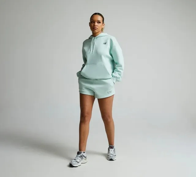 New Balance Womens Linear Fleece Short - Green - Size XS - Green