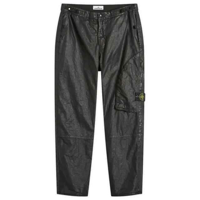 Stone Island Men's Organic Nylon Panama-TC Cargo Pants Black