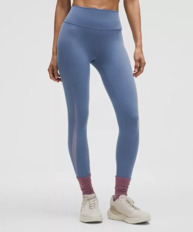 lululemon – Women's Wunder Train Mesh Panel High-Rise Tight Leggings – 25" – Color Blue – Size 0