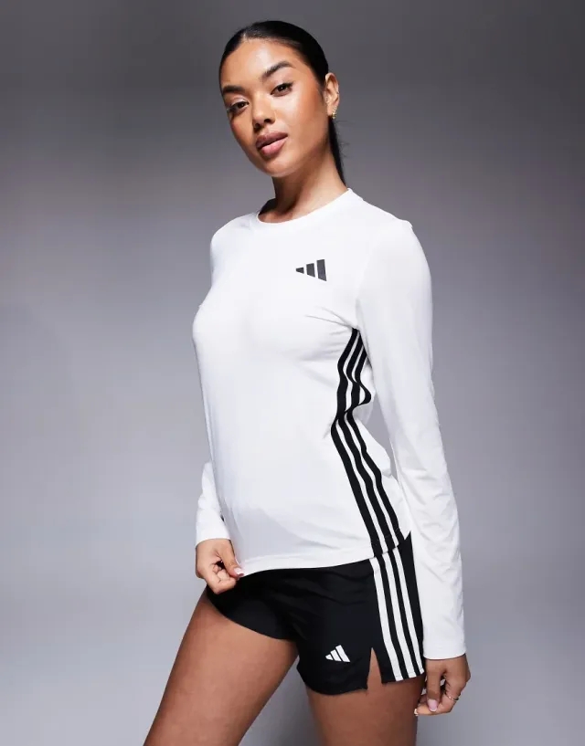 Adidas Essentials 3 Stripes Workout Long Sleeve T-shirt