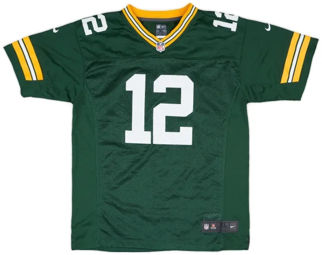 2012-16 Green Bay Packers Rodgers #12 Nike Premier Home Jersey - 7/10 - (XL.Boys)
