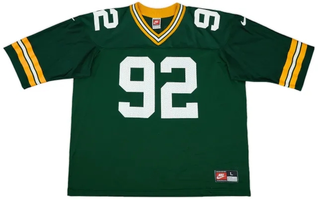 1997-98 Green Bay Packers White #92 Nike Home Jersey - 9/10 - (L)