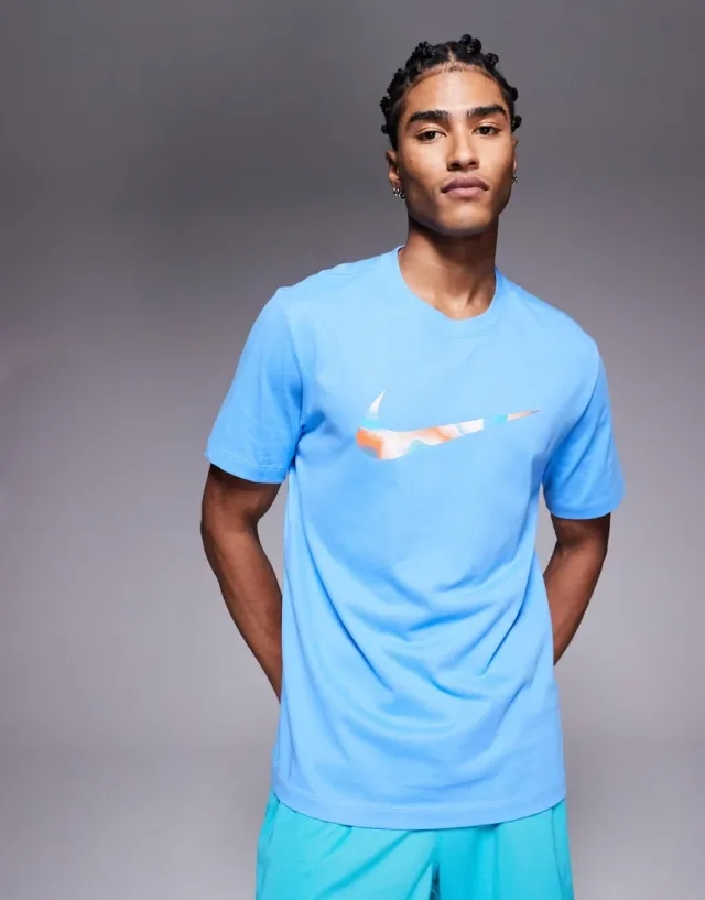 Men's Nike Lava Swoosh T-Shirt in Blue