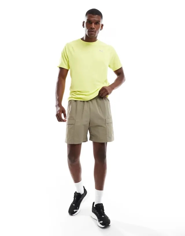 PUMA Wardrobe Essentials Relaxed Cargo Shorts 6 Men, Velvet Moss