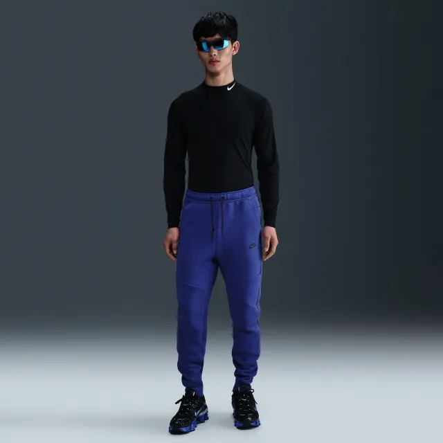 Nike Tech Men's Fleece Joggers - Purple - Cotton/Polyester