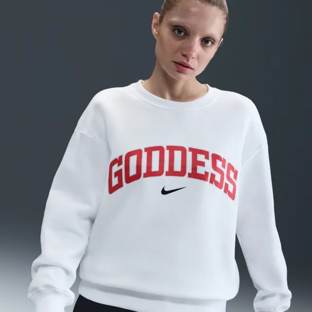 Nike Sportswear Phoenix Fleece Women's Oversized Crew-neck Sweatshirt - White - Cotton/Polyester