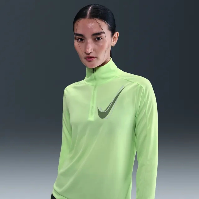 Nike Swoosh Women's Dri-FIT 1/2-Zip Running Mid Layer - Yellow - Polyester