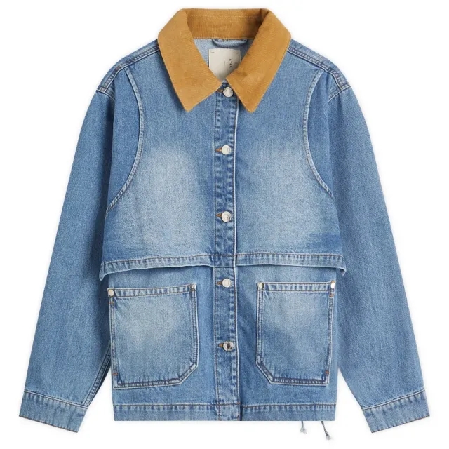 STEL Women's Layered Cotton Denim Jacket Light Blue Wash