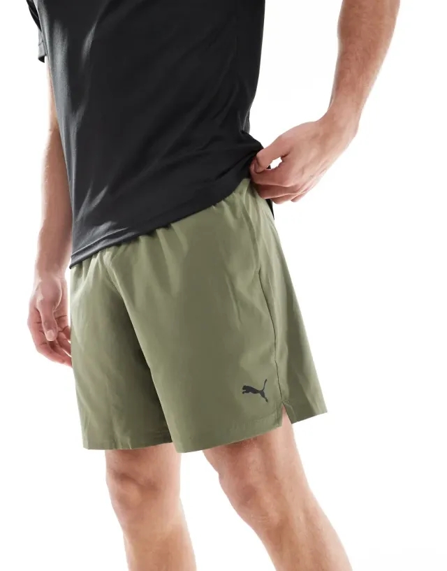 Puma Essentials 7'' Shorts In Khaki-Green