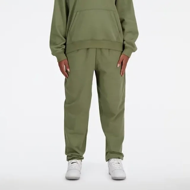 New Balance Women's Athletics French Terry Jogger in Green Cotton