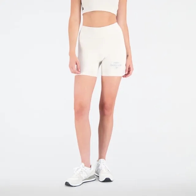 New Balance Women's Essentials Reimagined Archive Cotton Fitted Short in Grey