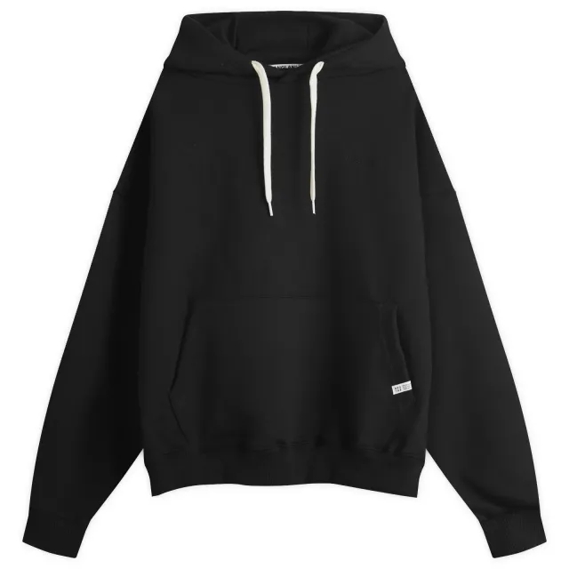Anglan Men's Valley Tuck Sweat Balloon Hoodie Black