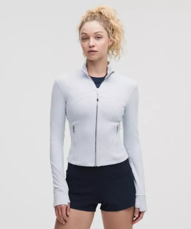 lululemon – Women's Define Cropped Jacket Nulu – Color Blue/Silver/Pastel – Size 0