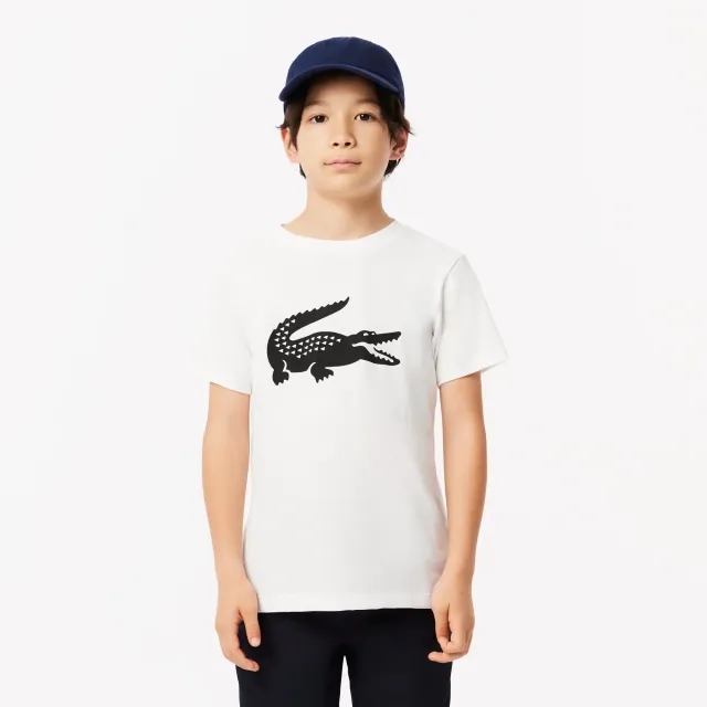 Lacoste Oversized Technical Cotton Sport T-shirt - White / Black