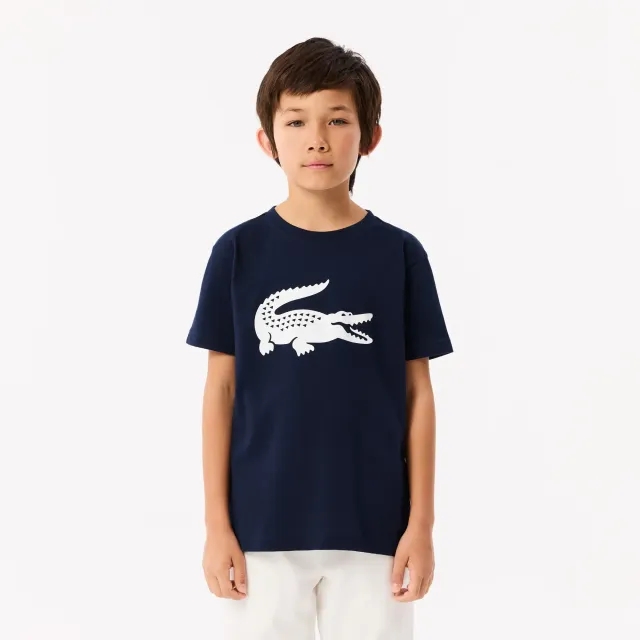 Lacoste Oversized Technical Cotton Sport T-shirt - Navy Blue / White