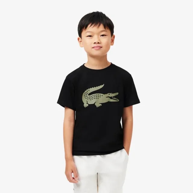 Lacoste Oversized Technical Cotton Sport T-shirt - Black / Khaki Green