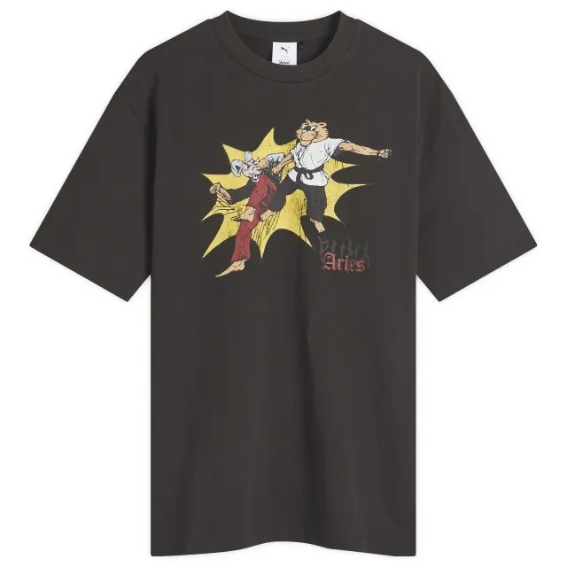 PUMA x Aries Graphic Tee Shirt Unisex, Black, size Large