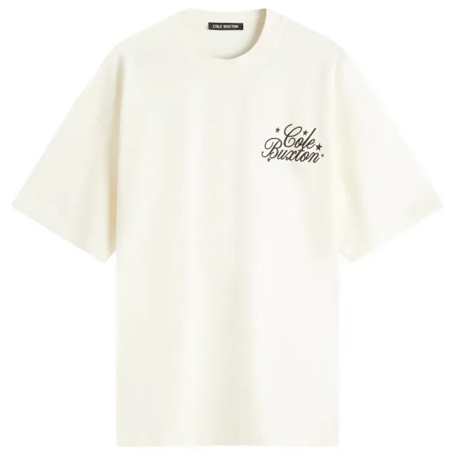 Cole Buxton Men's Stars Serif T-Shirt Vintage White