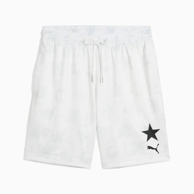 PUMA Ghana All-Over Print 6" Shorts Unisex, White/Black, size Large