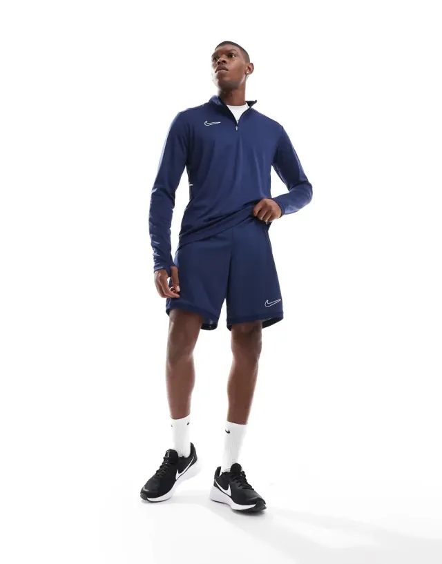 Men's Nike Academy Shorts in Navy Blue/White 