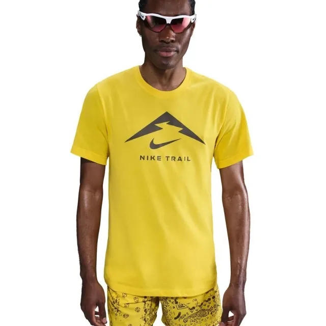 Nike Running T-Shirt Dri-Fit Run Trail - ['Yellow']