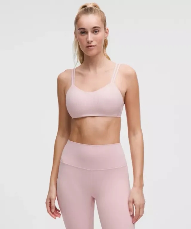 lululemon – Women's Like a Cloud Ribbed Sports Bra Light Support, B/C Cup – Color Pink – Size 10