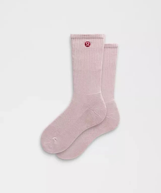 lululemon – Unisex Daily Essential Crew Socks – Color Pink – Size L