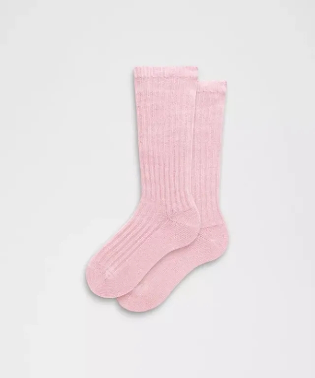 lululemon – Unisex Crew-Length Ragg Socks – Color Pink – Size L