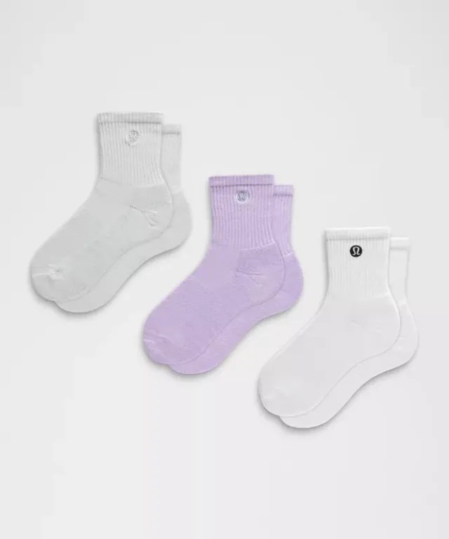 lululemon – Unisex Daily Essential Quarter Socks 3 Pack – Color White – Size L