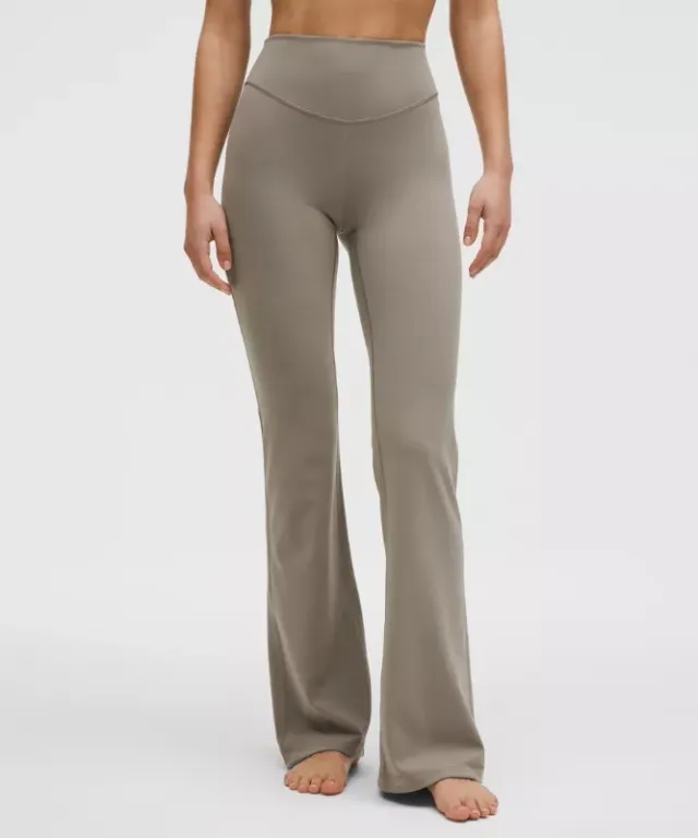 lululemon – Women's Wunder Under SmoothCover High-Rise Bootcut Pants – 34" – Color Grey/Khaki – Size 0