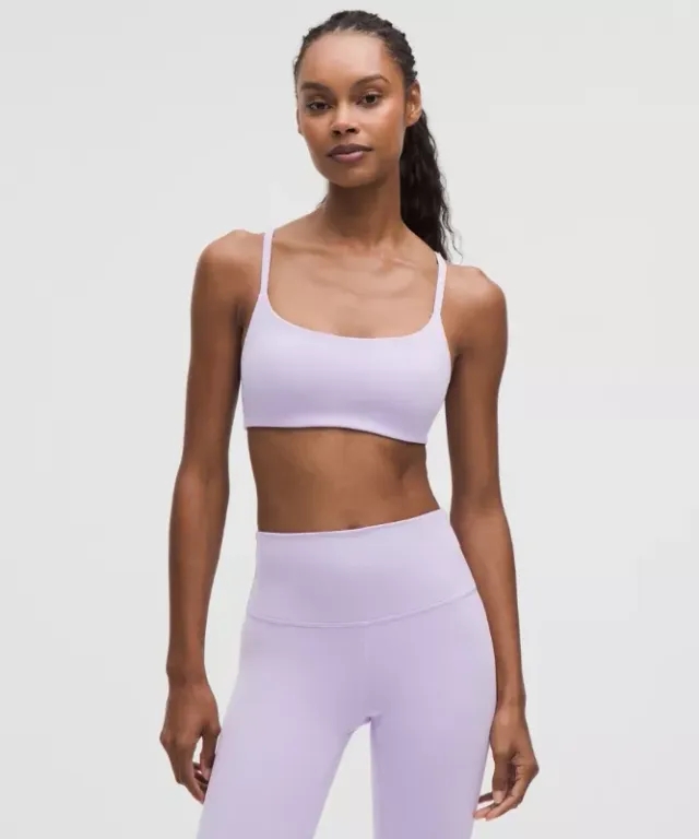 lululemon – Women's Wunder Train Strappy Racer Sports Bra Light Support, A/B Cup – Size 10